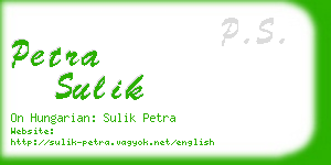 petra sulik business card